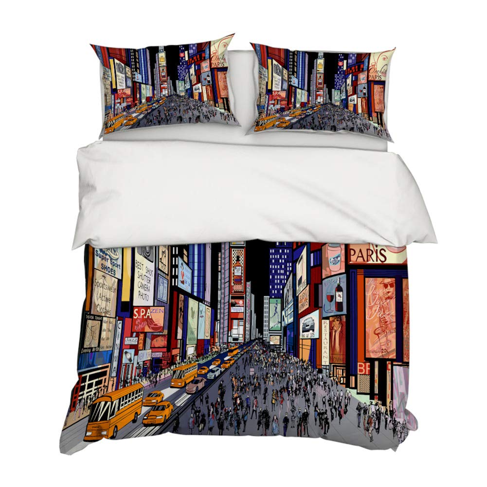 AYMAING Set Copripiumino Graffiti per Bambini Sreet Art Design Set Biancheria da Letto Copripiumino Stile Hip-Hop con Federa 200x200 Cm + 80x80 Cm, Ragazzi