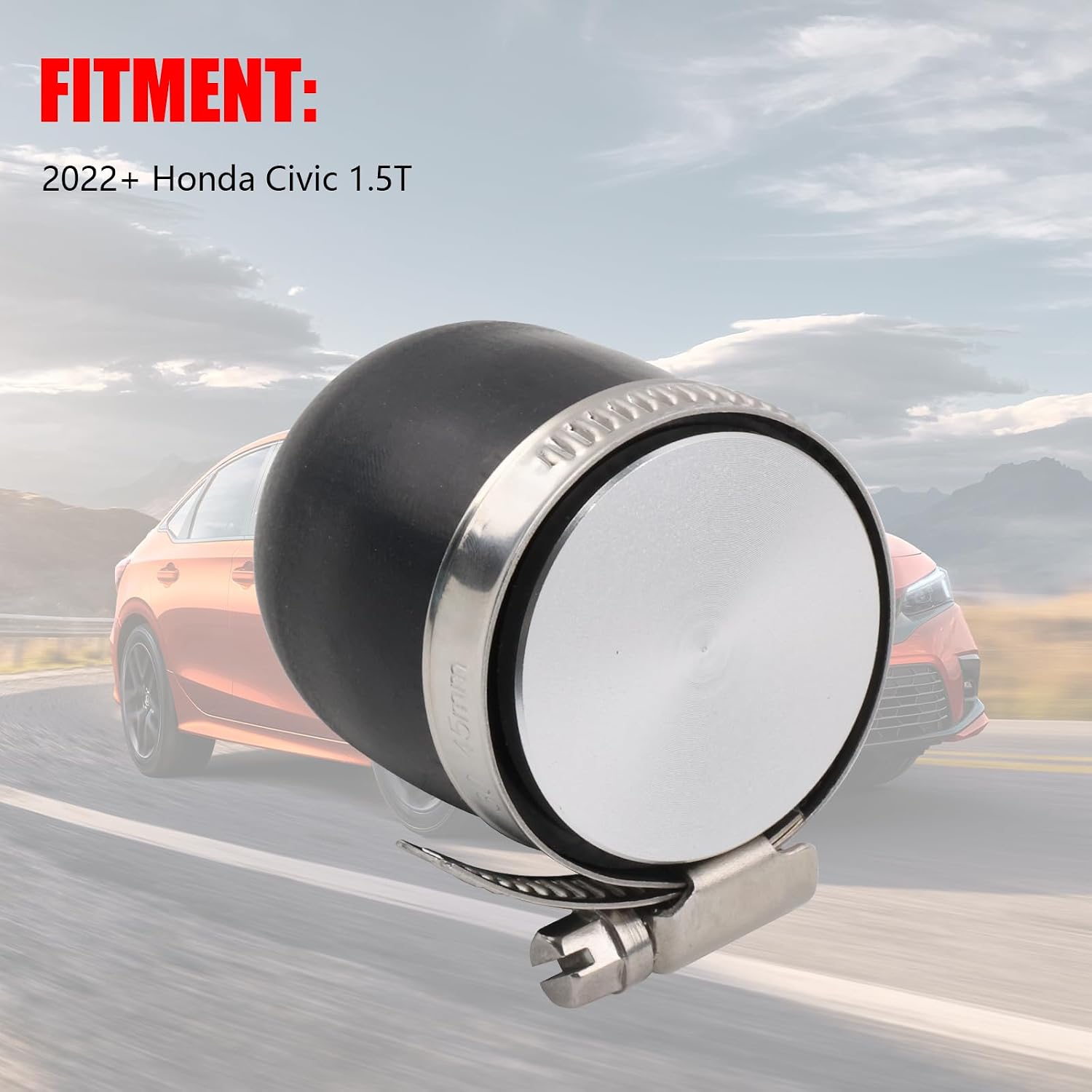 Resonator Plug Kit Compatible with Honda Civic 1.5T 2022+ Enhances Turbo Intake Noise Black Aluminum Plug