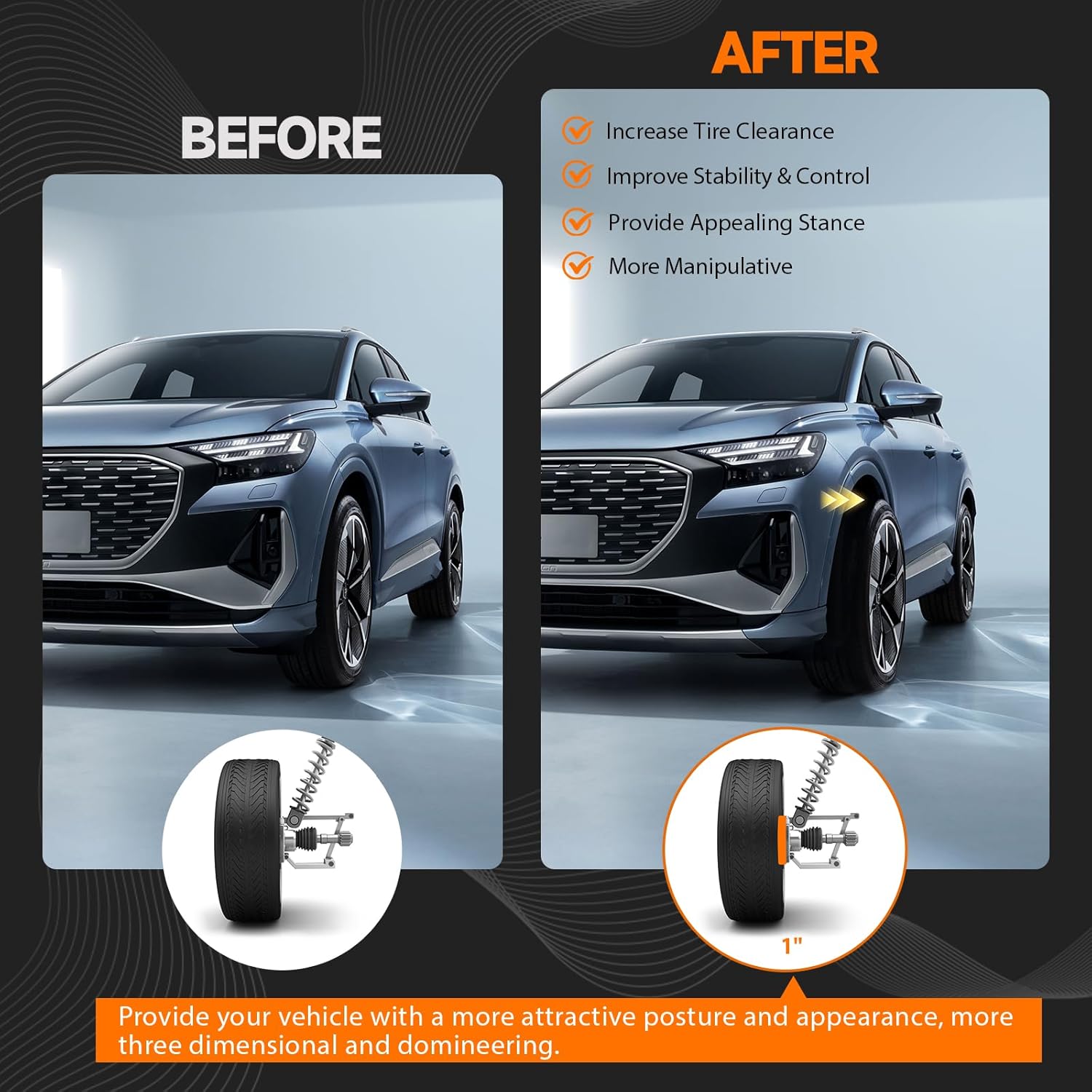 4 Pack 6x135mm Wheel Spacers for 2015-2025 F150 4WD Expedition Navigator, 1" Thick Forged Hubcentric Tire Spacer, M14x1.5 Thread Studs & 87.1mm Centric Bore, 6 Lug Hub Centric Wheel Adapters - Image 6