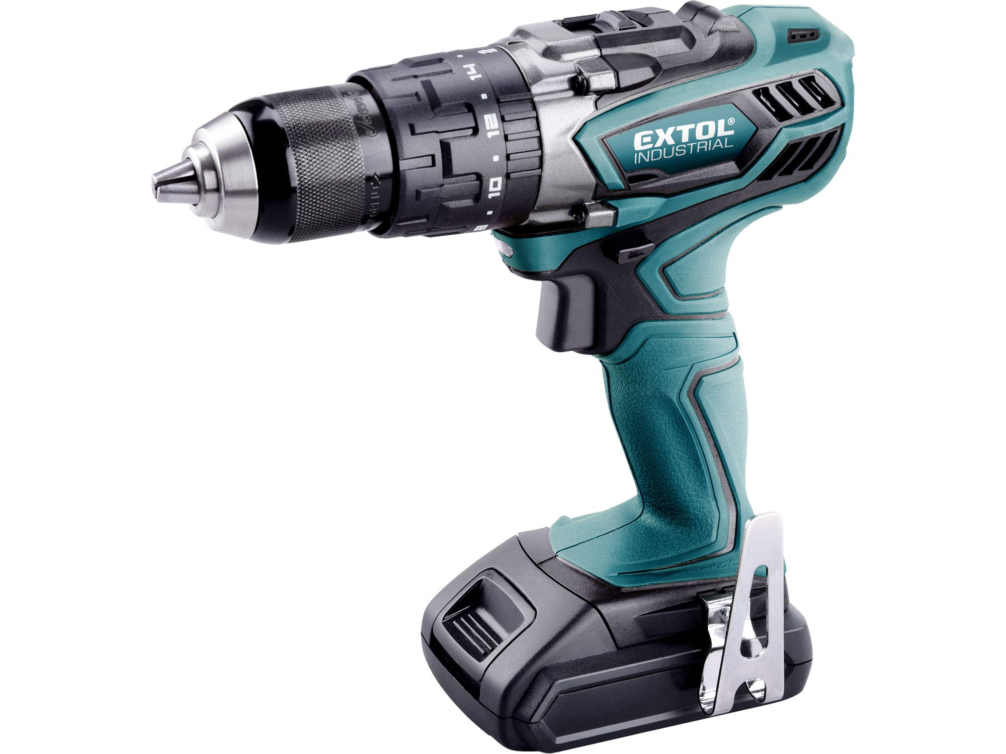 Extol Industrial Jakobs 8791110 Cordless Hammer Drill, 18 V Li-Ion 