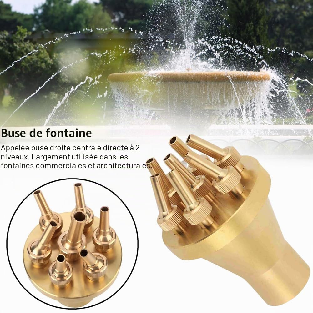 Mumusuki FNPT 1"DN25 2 Tier Centre Droit Fontaine Buse Jardin Pond Spray Tool Circulation De l'eau