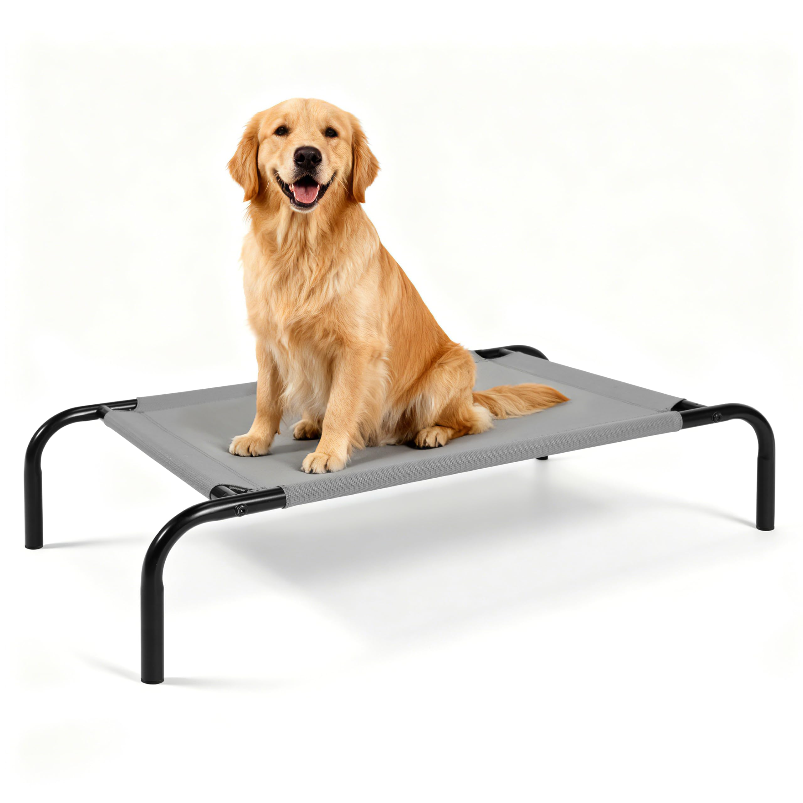 OUTSIDER Raised Dog Bed Elevated Pet Cot with Breathable Washable Pet Cot for Large Medium Small Dogs, Sturdy Steel Frame Supports up to 41kg，L，（130 * 80 * 20CM）