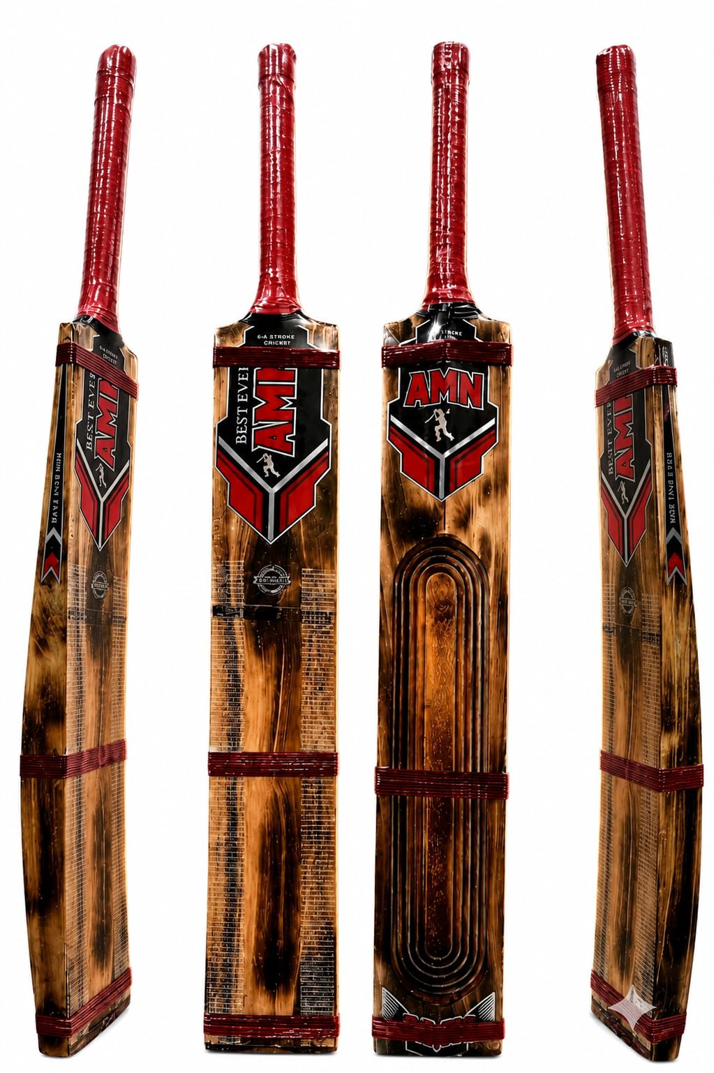 AMN Sports New Burn Additional Kashmiri Willow Cricket Bat red Burn bat Kashmir Willow Cricket Bat for 15+ Yrs (0.9 kg)-image-20