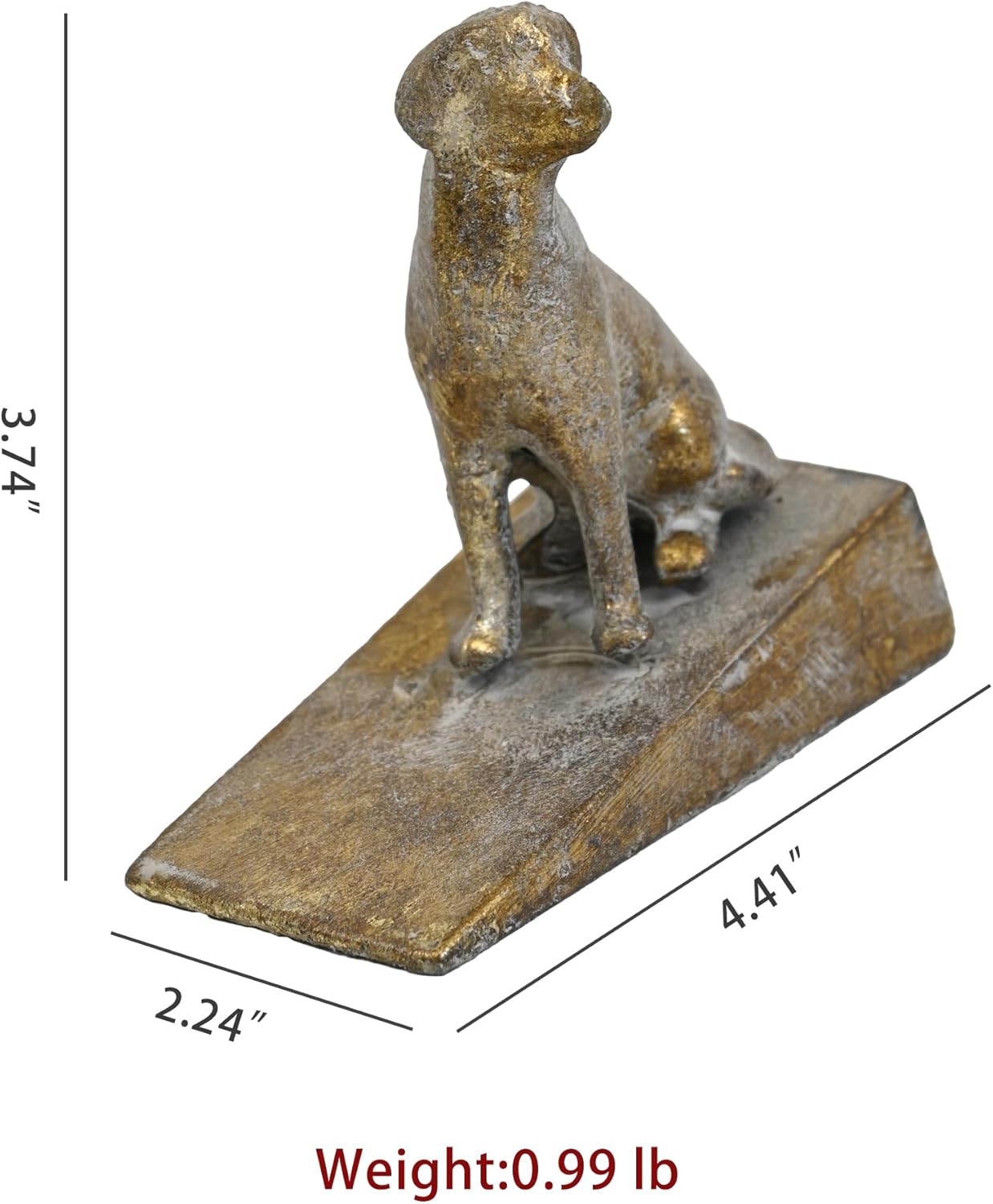 2-Piece Cast Iron Bird Door Stop Wedge Vintage Heavy Duty Door Stopper Antique Distressed Finish Decorative Doorstop for Bedroom Bathroom Exterior Doors (Dog)