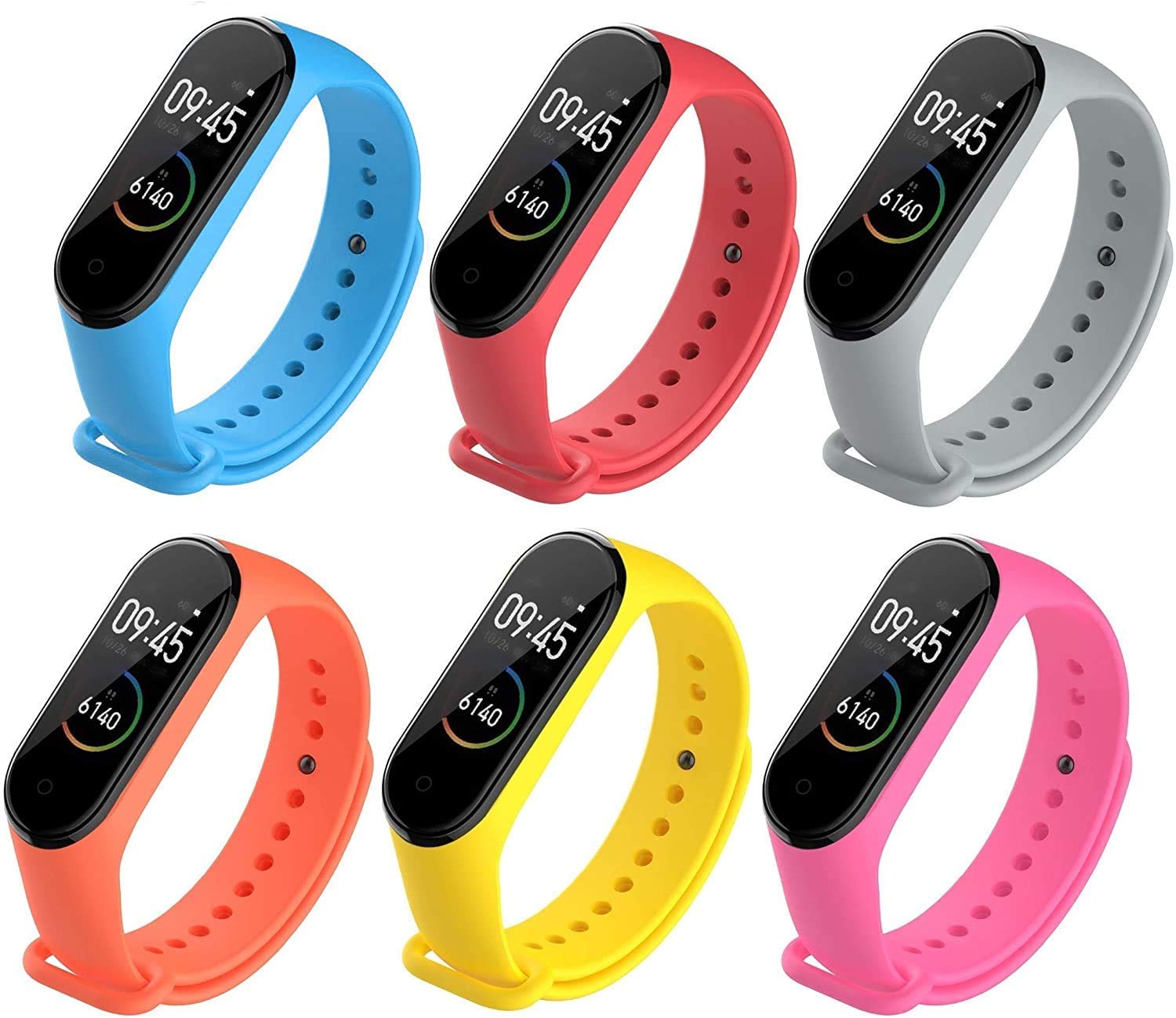 Adlynlife Band Strap Compatible with Mi Band 3 / Mi Band 4 Wristband Silicone Strap (Combo, Pack of 6) (B08KW9VKQ5) Amazon Price History, Amazon Price Tracker