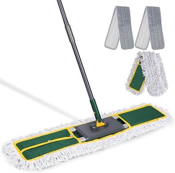 ZNM Commercial Mop, Floor Mop, 31.5 inches 80 cm Wide, Large Mop, Floor Cleaning, Lightweight, Adjustable Length, Cotton Yarn Cloth, Microfiber Cloth