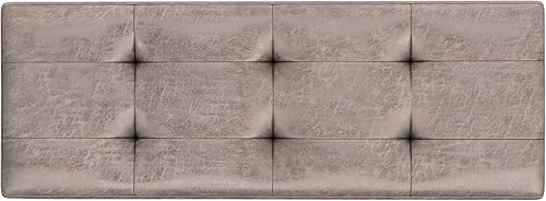 Miniatura 39 de SIMPLIHOME Shay - Otomana rectangular moderna de mediados de siglo de 48 pulgadas de ancho en piel sintética vegana envejecida, color marrón, Sillín