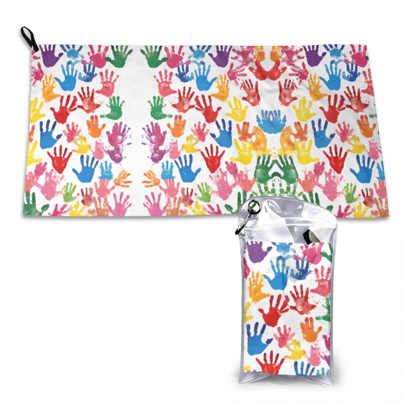 WXWJSHMGC Hand Print Print Cooling Towel, Gym Towel,Cooling Towels For Neck, Soft Breathable Travel Cool Towel,Sports Towels For Gym,Camping