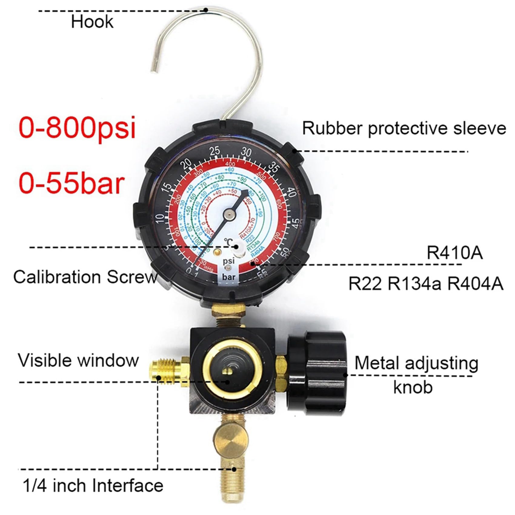 Manomètre de collecteur de climatisation Basse Pression R134A