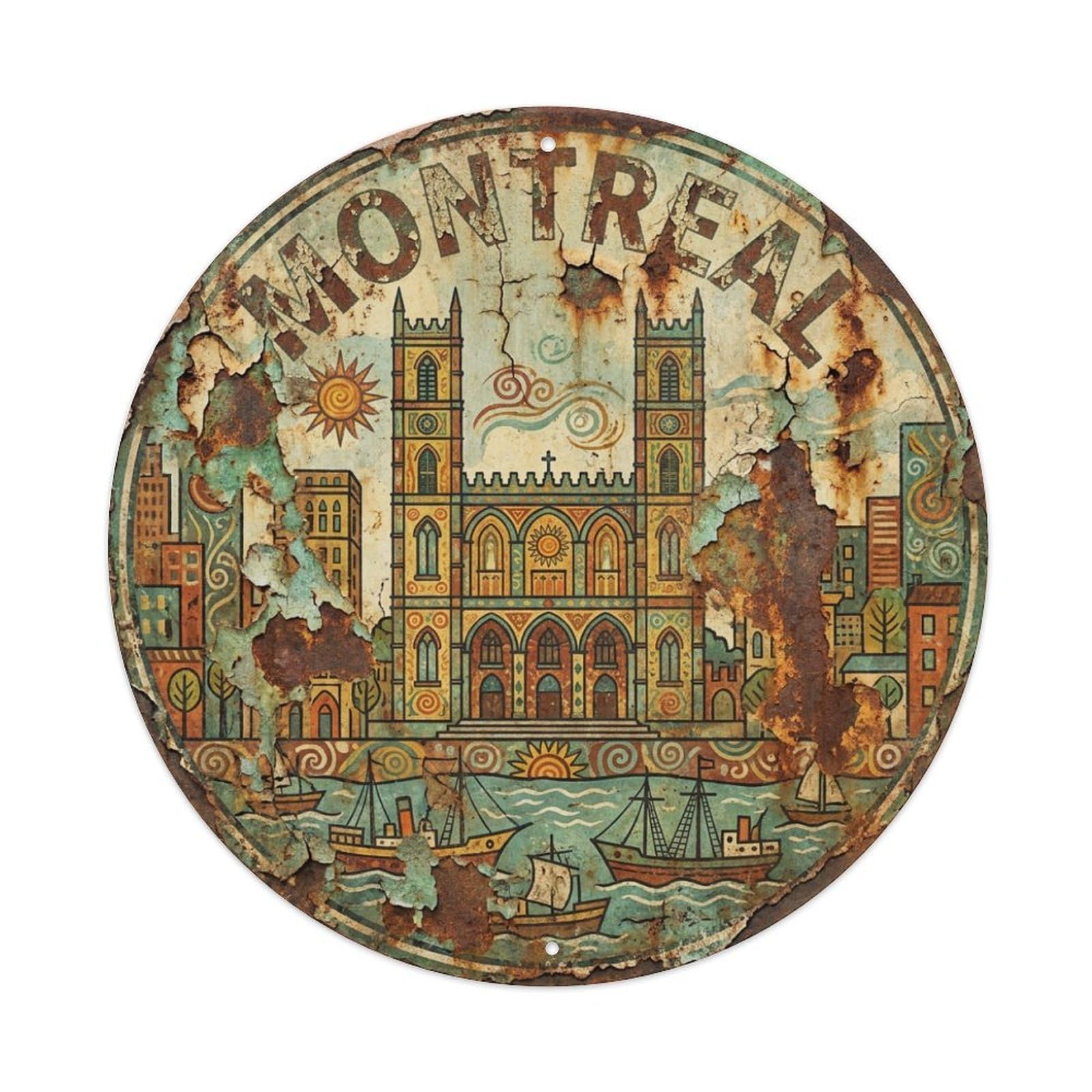 Canada Vintage Travel Montreal Metal Tin Sign