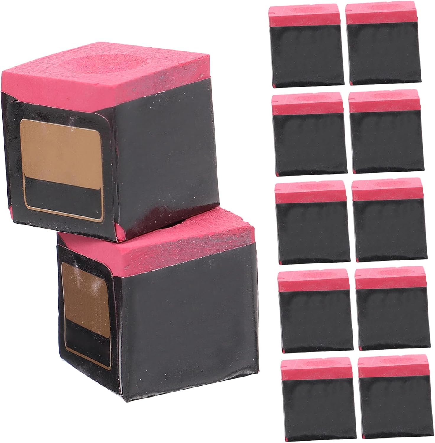 Mikinona 24 pcs Pink Billiard Cue Chalk Cubes for Pool Table Tournaments Anti-Skid Cue Powder Essential Billiards Accessories for Smooth Shots and Improved Hit Rate