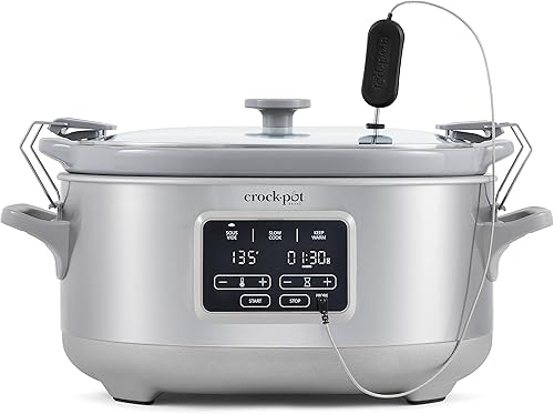 Crockpot - Olla de cocción lenta programable de 7 cuartos de galón con acero inoxidable Sous Vide