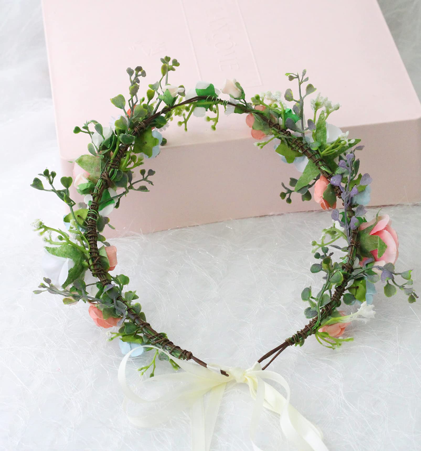 Braut Blume Stirnband Frauen Blume Krone Haar Kranz Floral Kopfschmuck Halo Boho Party Abschlussball Hochzeit Fotos
