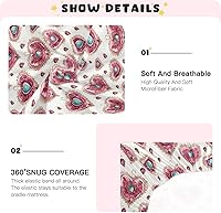 Vista 5 de Fitted Crib Sheets Hearts Diamond Mini Crib Sheets for Boy & Girl Toddler Mattress Sheets Playard Sheet 21216379