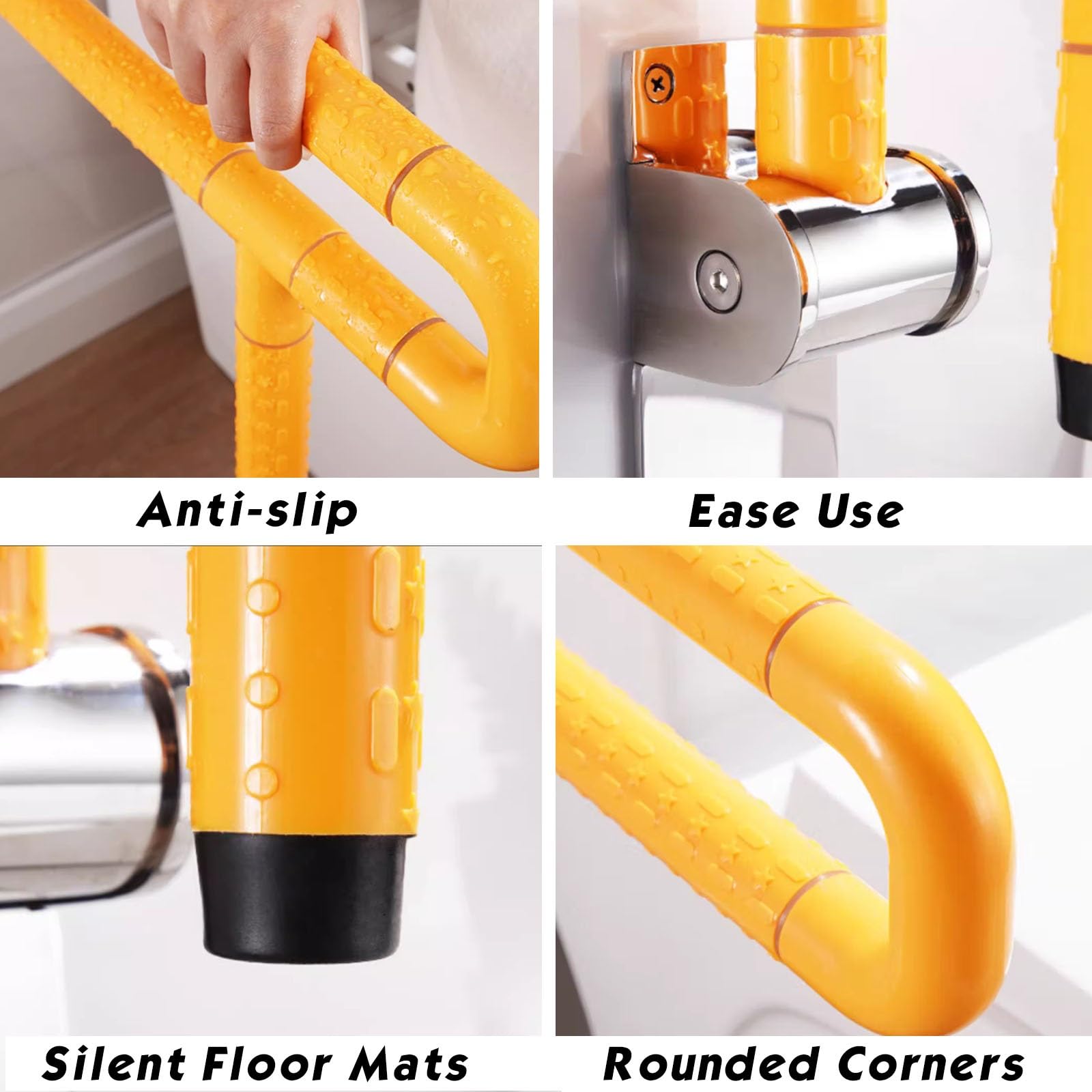 Barra De Apoyo For Inodoro Plegable Con Pata, Barra De Apoyo For Baño Abatible For Montaje En Pared, Barras De Apoyo Plegables Abatibles, Utilizadas En Escuelas, Hoteles(White,75cm)