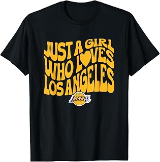 NBA Just a Girl Who Loves the Los Angeles Wavy Logo T-Shirt