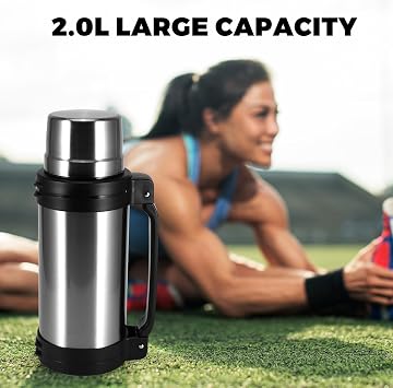 Flask for Hot and Cold Drinks, 2L Stainless Steel Vacuum Insulated Flask