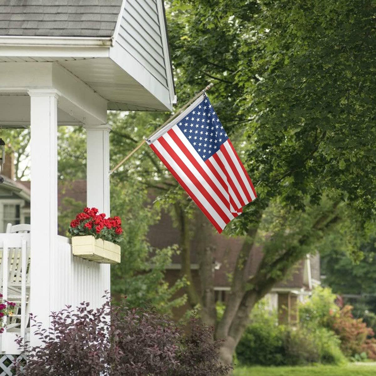 USA Flag Flag 3 x 5 FT Outdoor Banner Eyelet Design with Grommets Double Ring Washer Independence Day Outdoor Decoration One-Sided Printed