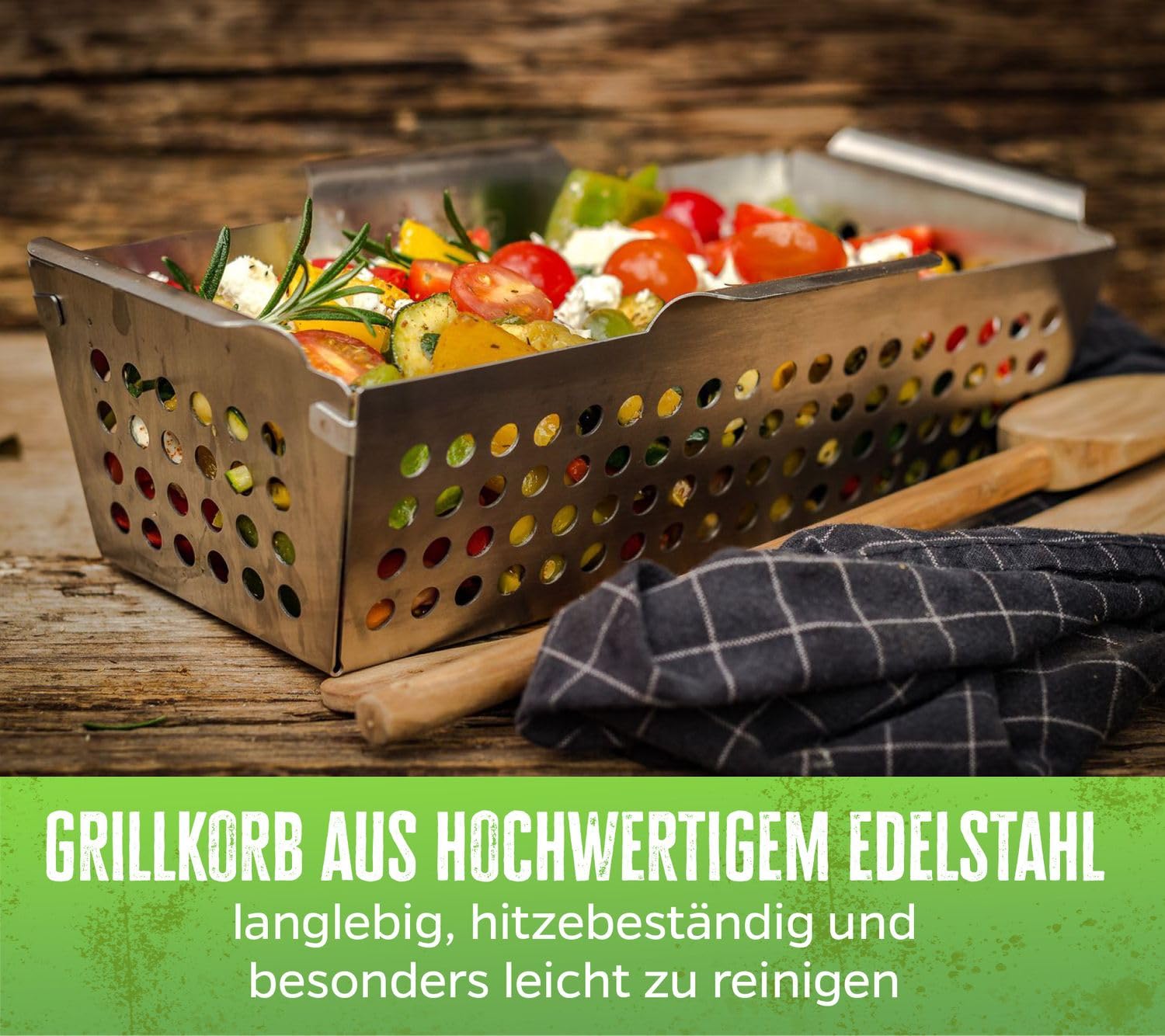 Grill Fürst verdure cesto Acciaio Inox Rettangolare 31 x 16 cm