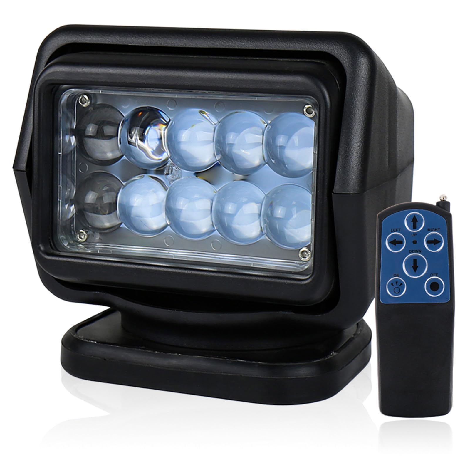Reflektor LED ze zdalnym sterowaniem o mocy 50 W, zdalny silny reflektor Szperacz Światło zewnętrzne do pojazdów i statków,Black