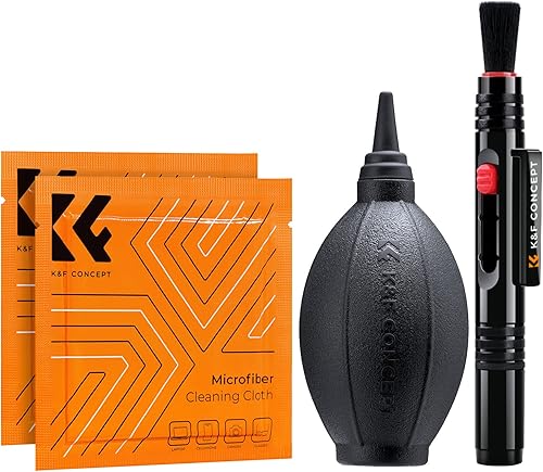 K&F Concept Kit de limpieza de cámara 4 en 1 con bolĂgrafo de cepillo de lente, soplador de aire de cohete, paño de limpieza de microfibra, kit de K&F Concept Kit de limpieza de cámara 4 en 1 con bolĂgrafo de cepillo de lente, soplador de aire de cohete, paño de limpieza de microfibra, kit de