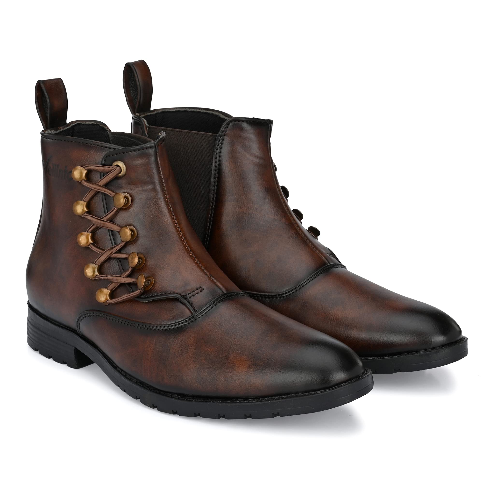 Vellinto Royal Look Chelsea Boots for Men ll Casual Shoes For Men ll Latest Bikers Boots for Men Boots For Men Brown color (B08V541S39) Amazon Price History, Amazon Price Tracker