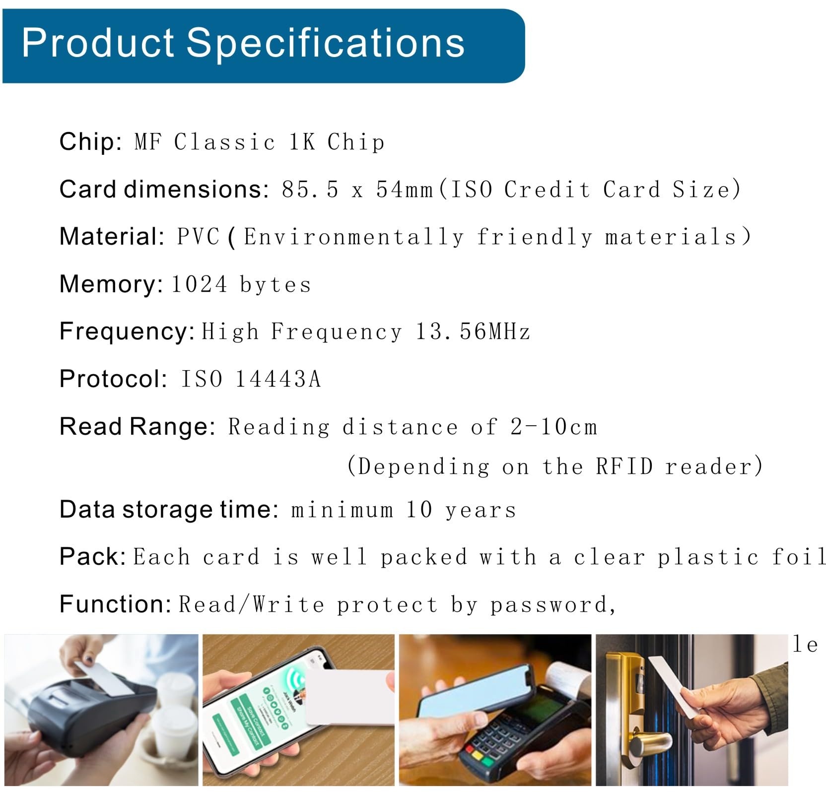 500 piezas MIFARE NFC MIFARE RFID Classic 1K chip, tarjeta de PVC de 13,56 MHZ, tarjeta inteligente, tarjeta IC, tarjeta lógica de cifrado de proximidad