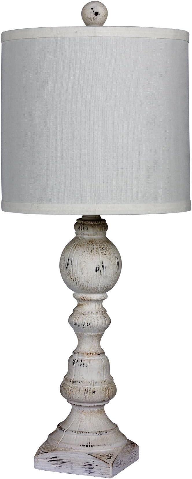 Cory Martin 19.5 Inch Table Lamp In Frosted Blue - Island Bottle Glass Design With White Linen Shade