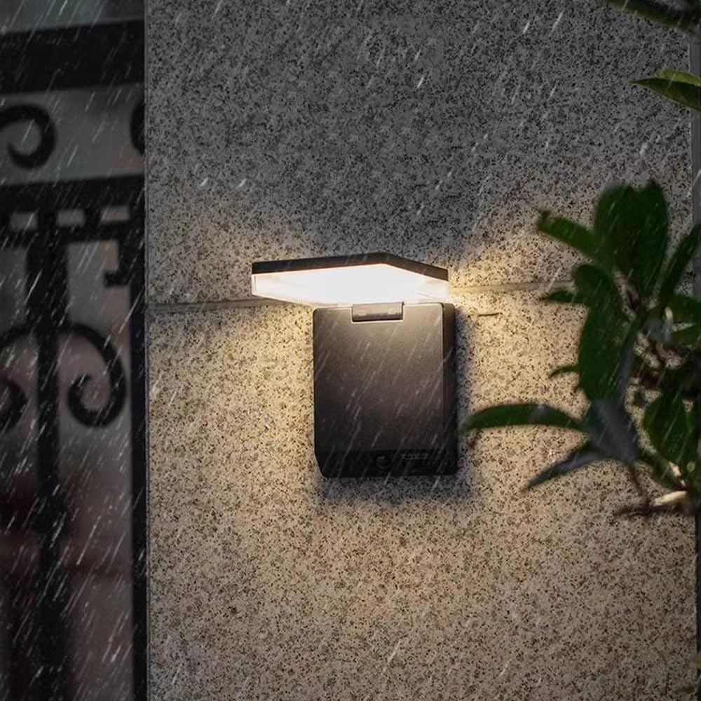 Dekoracyjne lampy słoneczne Led do ogrodzeń, wodoodporne zewnętrzne ruchome światła słoneczne, składane światła słoneczne na ganek, zewnętrzne do drzwi, szopy, patio, garażu, podwórka, dekoracyjne