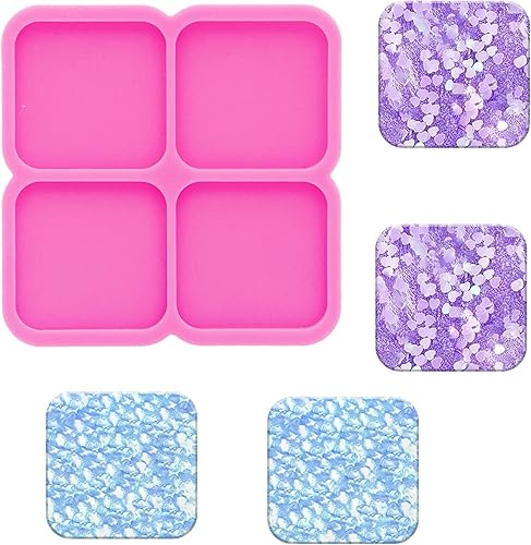 Molde cuadrado de silicona de resina para carretes de insignias, molde de fundición de resina epoxi para hacer joyas y colgantes, agarre de teléfono