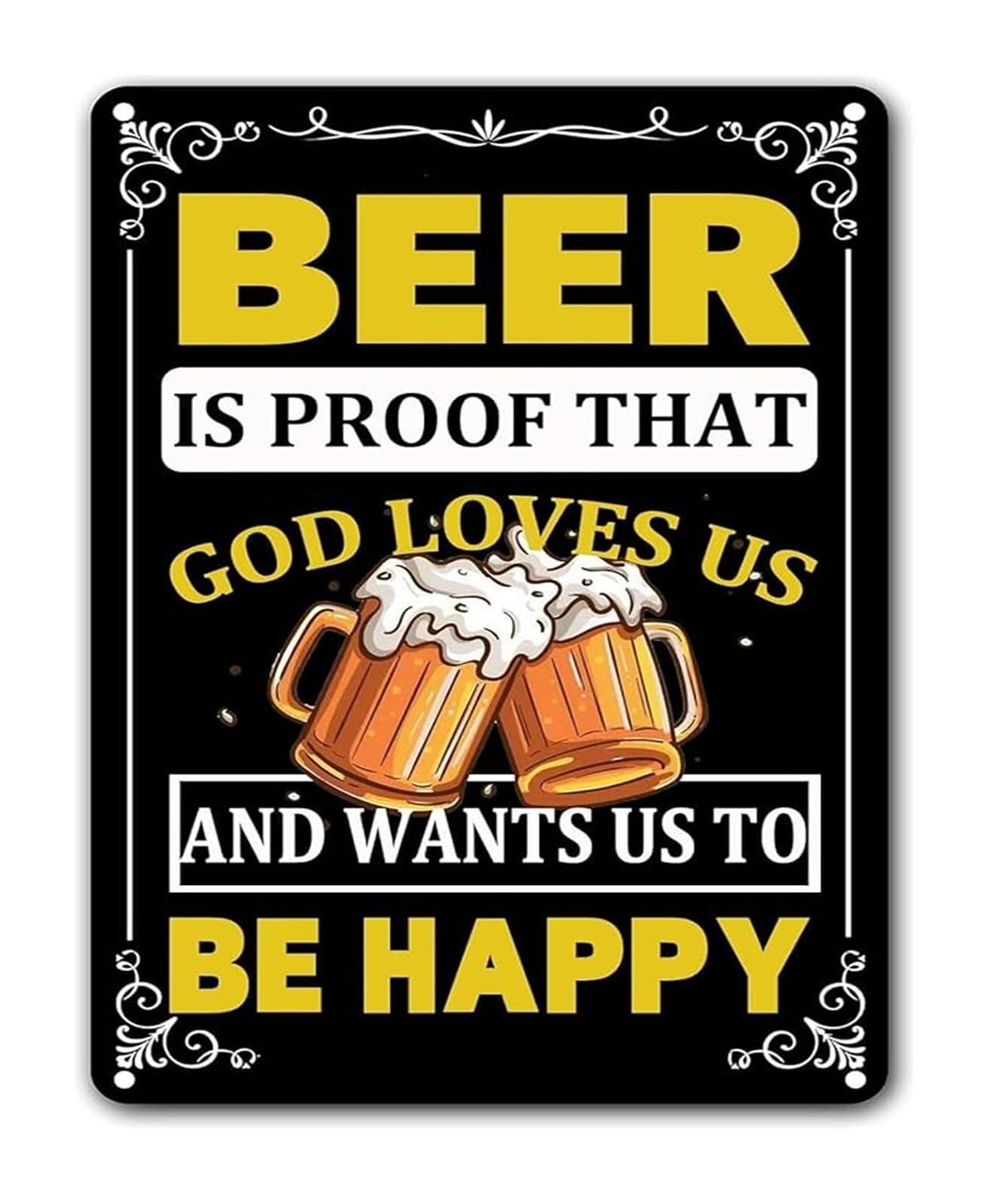 NWPNLXEA Vintage Happy Times Metal Sign Beer Themed Wall-Art for Home Bar Man Cave Rustic Decor (8 X 12 in)