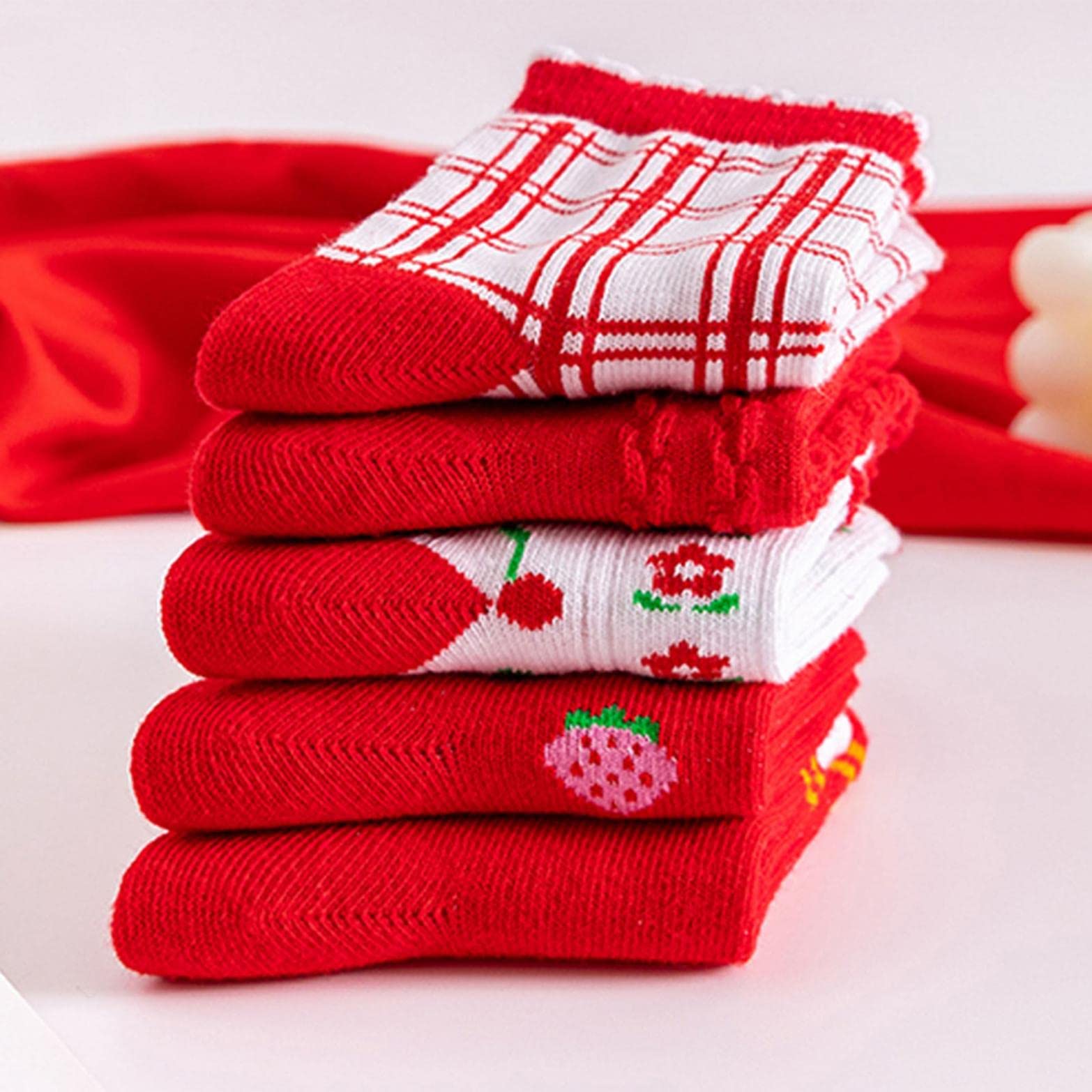 KOUYA Skarpety dziecięce, dziewczęce, chłopięce, pończochy z bawełny, dla małych dzieci, karykatury, śliczne skarpetki, na co dzień, sportowe, do szkoły, biegania, skarpety bożonarodzeniowe, rozmiar