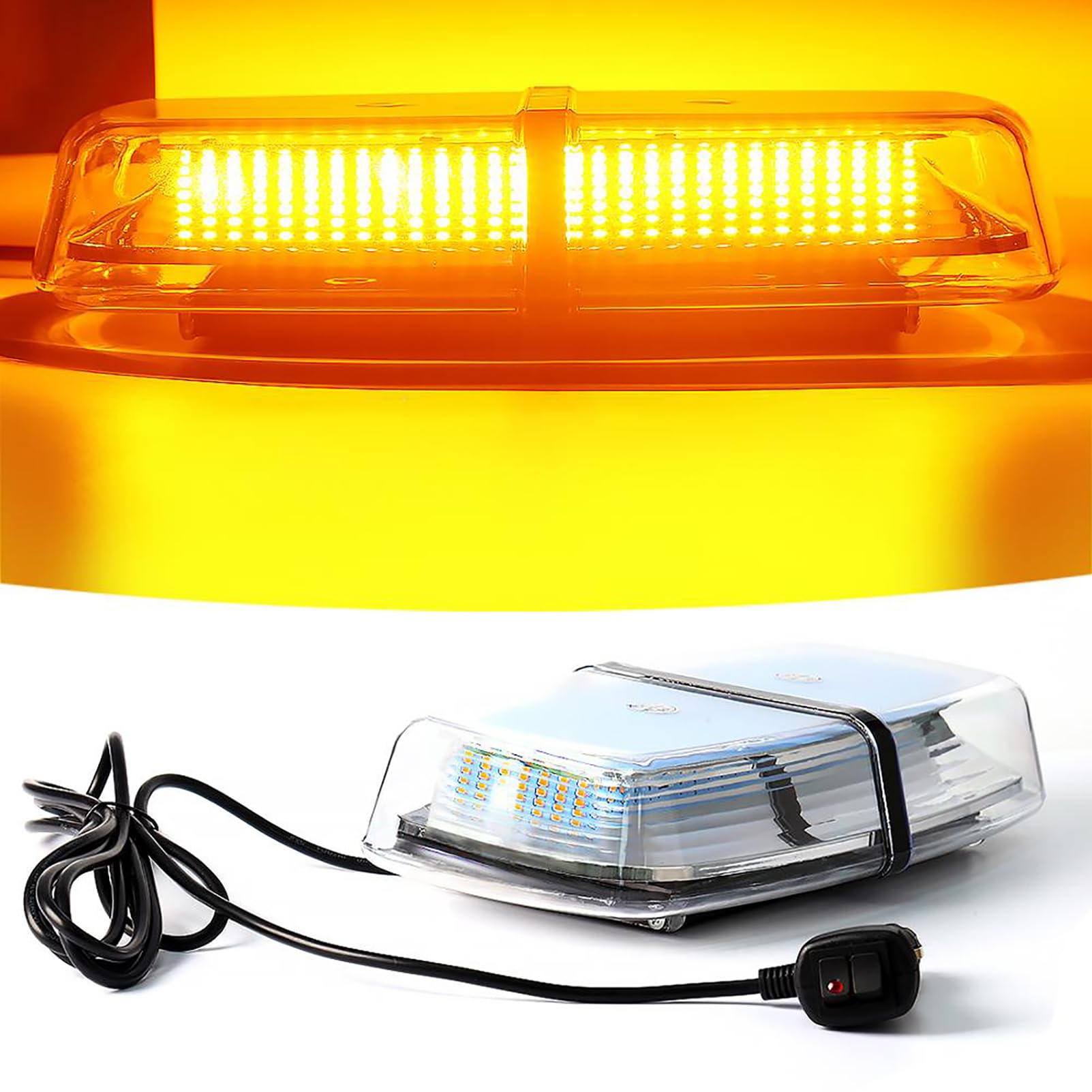 Luces Estroboscópicas LED De Techo, Luces Estroboscópicas De Coche De Camión De Color Amarillo Ámbar De 12V 24V, para Ambulancia De Vehículo Magnético De Rescate De Emergencia De Policía