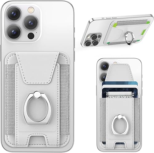 Cartera Magsafe con agarre, soporte para 6 tarjetas, soporte magnético más fuerte para iPhone 171615, iPhone 141312, cartera magnética de cuero para