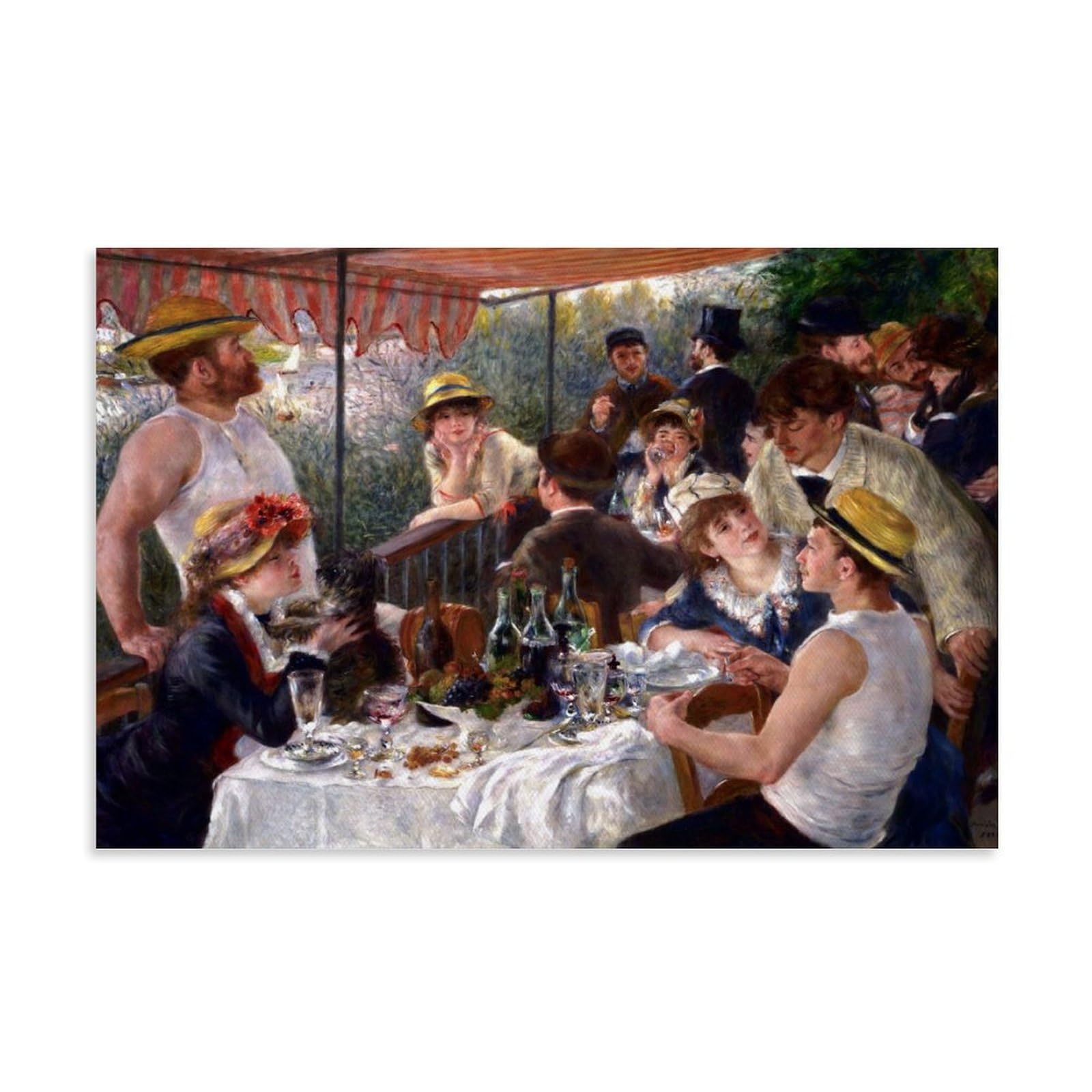 GAJUST Renoir Boating Party Poster Luncheon of The Boating Party Painted by Pierre Auguste Renoir in 1881., Canvas Print Art Poster; Unframe; 24x36inch(60x90cm)