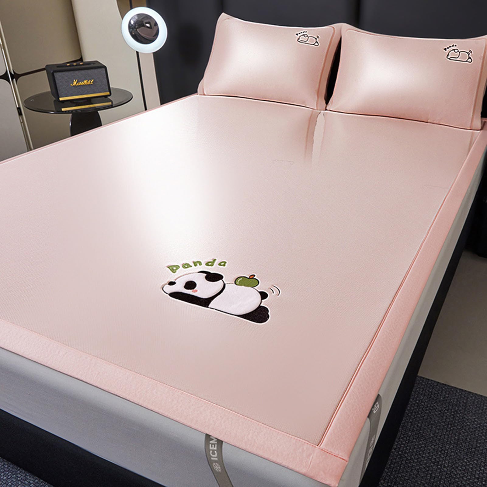KXCVBNKLJ Ice Silk Mattress Topper ， Cooling Ice Silk Summer Sleeping Mat Topper Pad Folding Multicolor Multiple Sizes(Pink,200x220cm)