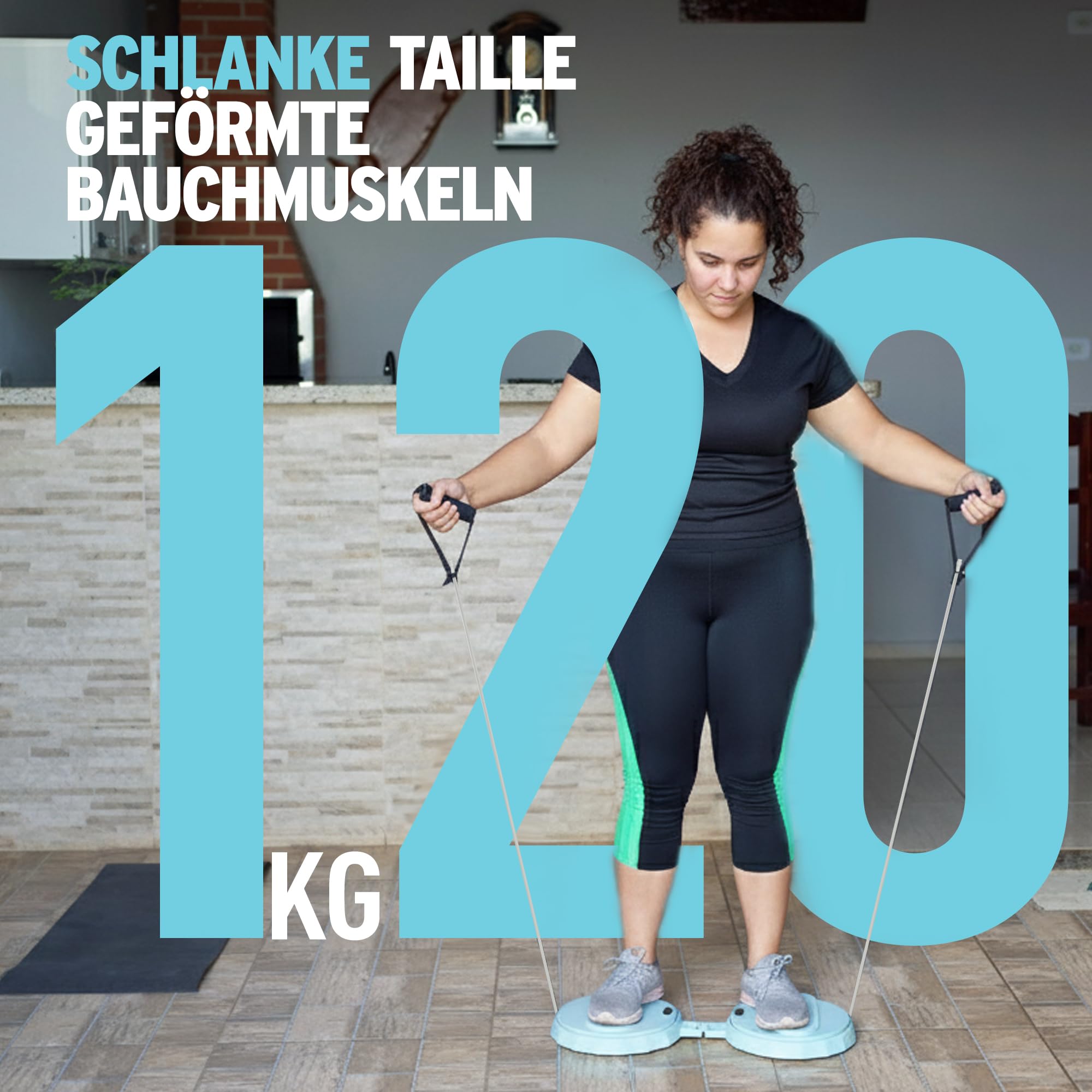 TENBOOM Zusammenklappbar Twist Waist Disc Board With Drawstring 120KG Load Capacity, Power twist Devices for Abdominal Muscle Training, Indoor Fitness Equitment für Erwachsene and Junger