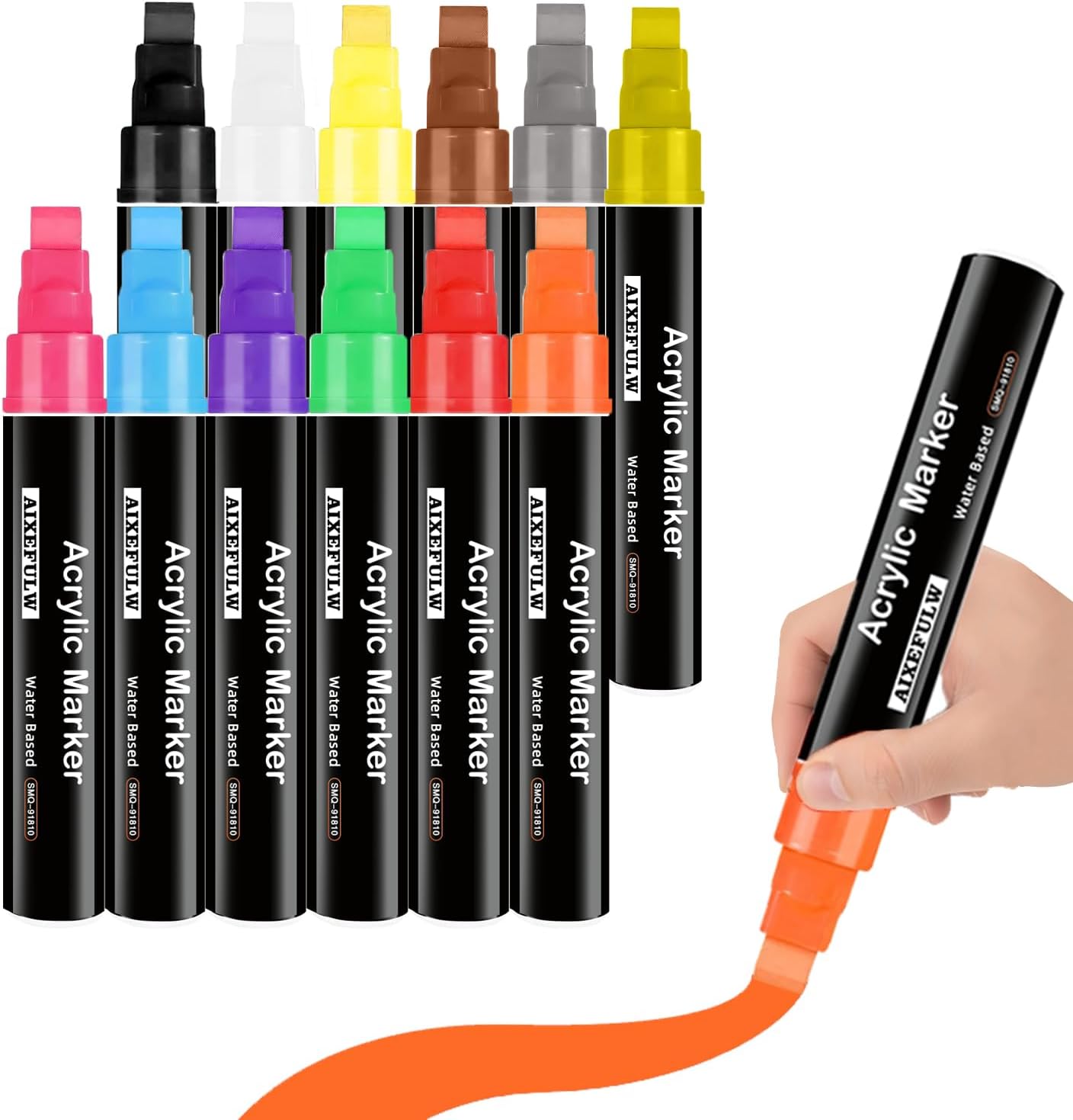 12 Colors Poster Markers Jumbo,10mm Thick Permanent Markers, 3 in 1 Wide Tip Jumbo Acrylic Paint Marker for Poster,Banner painting supplies,Stone,Ceramic,Glass,Wood, Metal,Plastic, Fabric.