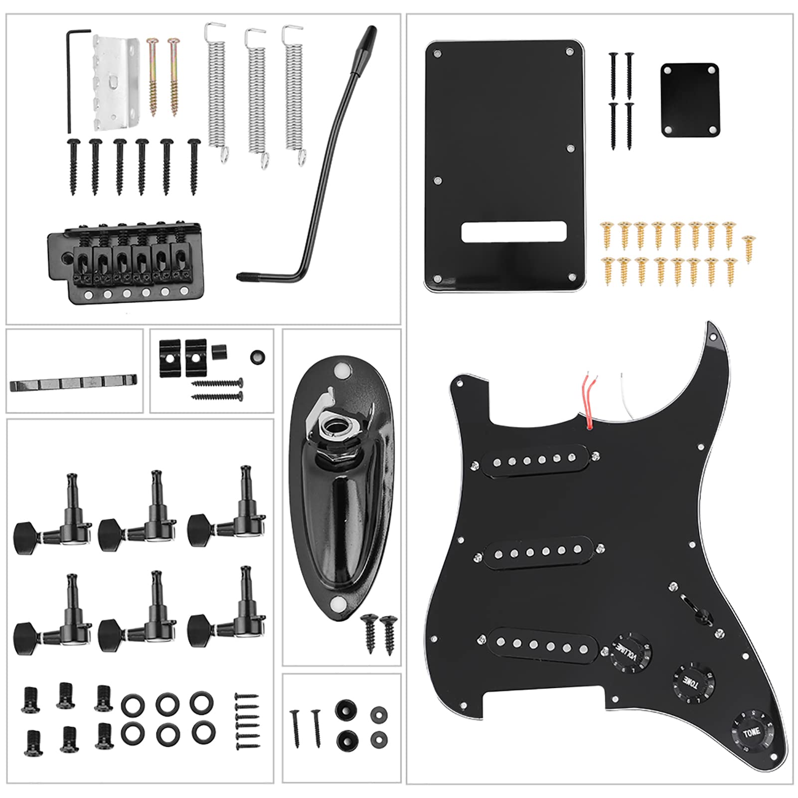 1 Set Elektryczny Zestaw do Majsterkowiczów Materiały Premium Zbuduj własną gitarę dla Entuzjastów Muzyki, Zestaw Gitarowych Zestawów Gitarowych Akcesoria Gitarowe