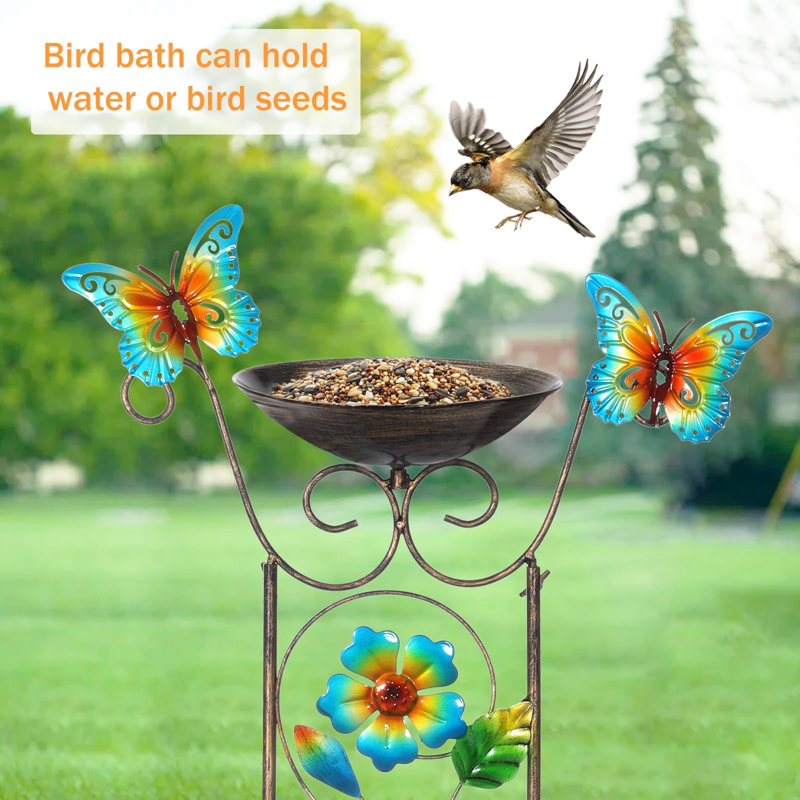 Amazon.com: LEWIS&WAYNE Garden Trellis Bird Bath Outdoor, 40 Inch  display picture 1