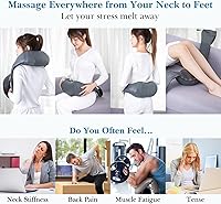 Vista 2 de TRIDUCNA Shiatsu Masajeador de cuello, espalda y hombros con calor, almohada eléctrica de masaje de tejido profundo 3D para espalda baja