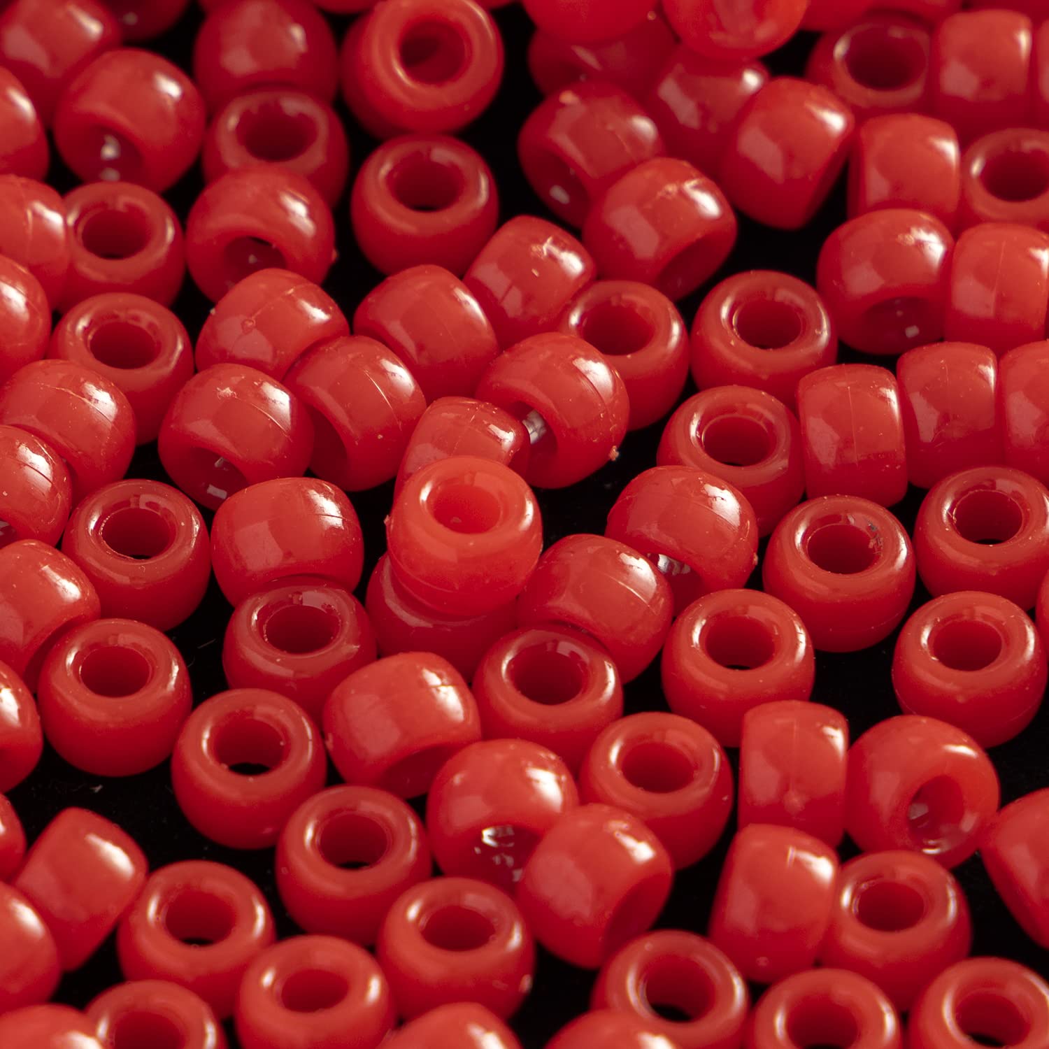 1000 Pcs Acrylic Red Pony Beads 6x9mm Bulk for Arts Bracelet Necklace Jewelry Making Earring Hair braiding - Image 4