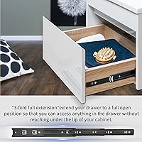 Vista 4 de YENUO - Deslizadores de cajón de extensión completa de montaje lateral de 10 12 14 16 18 20 22 24 pulgadas con rodamiento de bolas, rieles de cajón