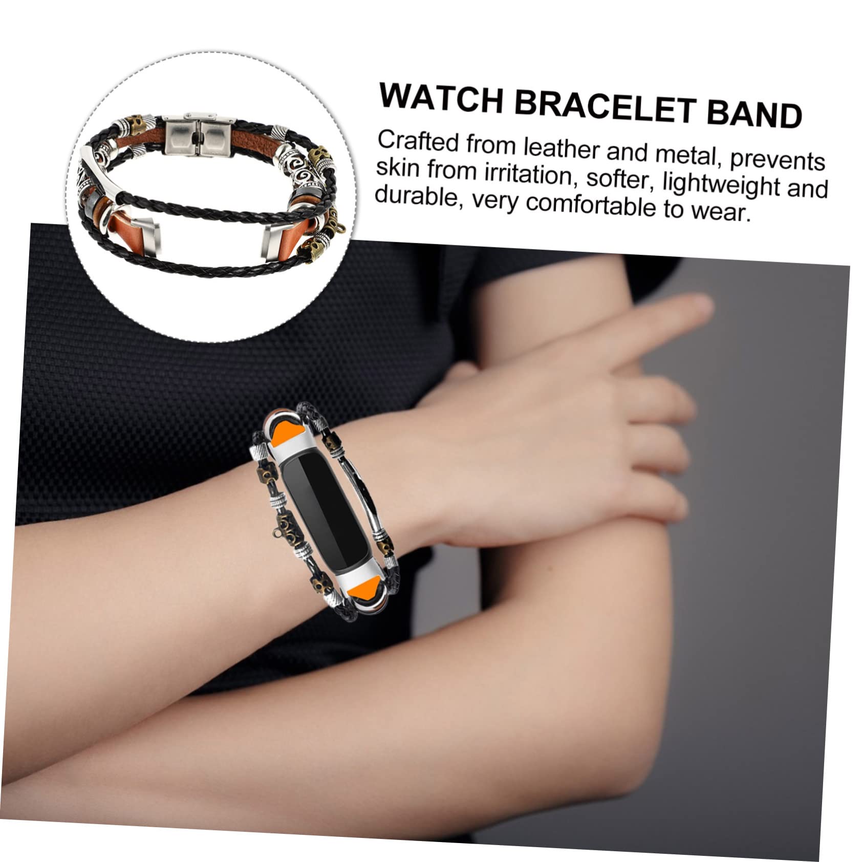 UPKOCH 2Pcs Bracelet Miss Cuir Perlé Folk-Custom