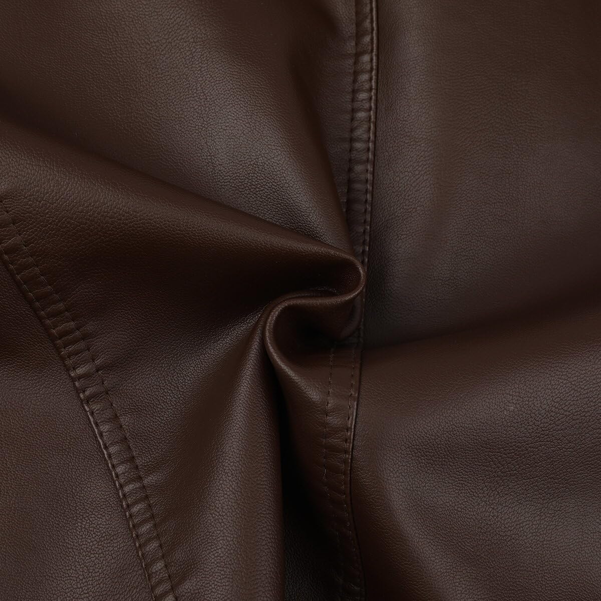 Allthemen Giacca in Pelle da Uomo PU Casual Tinata Unita Jacket da Motociclista Casual Giacca a Vento