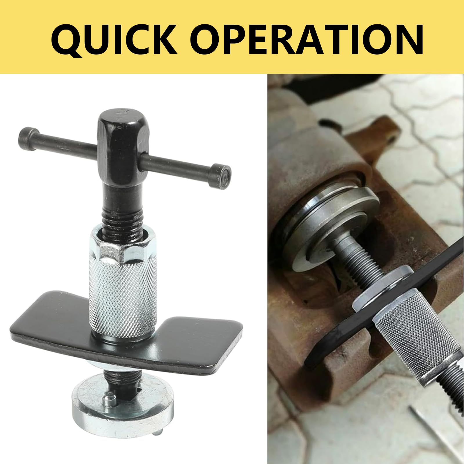 Set di Attrezzi per Pinze Freni,Set di Ripristino del Pistone di Freno,Brake Caliper Rewind Tool,Universal Auto Brake Piston Rewind Tool,Right Hand Brake Caliper Tool for Replacement Rear Brake Pad