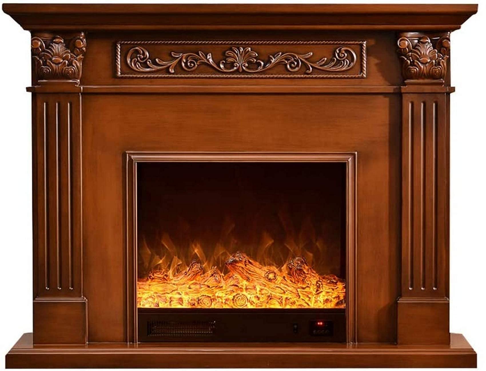 1500W Freestanding Electric Fireplace/Stove/Real Flame Effect and Real Wood  Including/Living Room Bedroom : Amazon.de: DIY u0026 Tools
