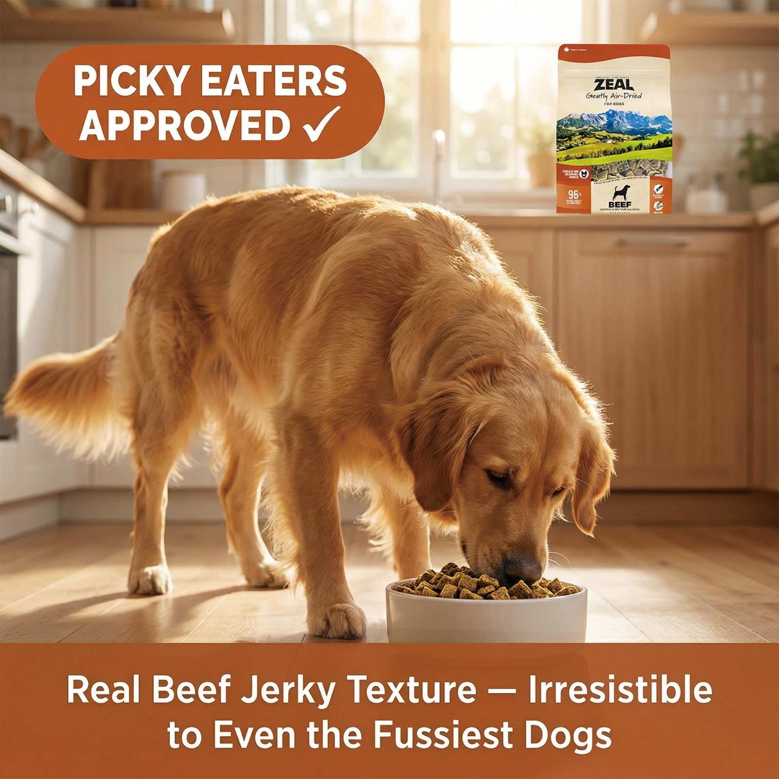 ZEAL Canada Air-Dried Dog Food, 96% Beef Dog Treats, Grain-Free, 5