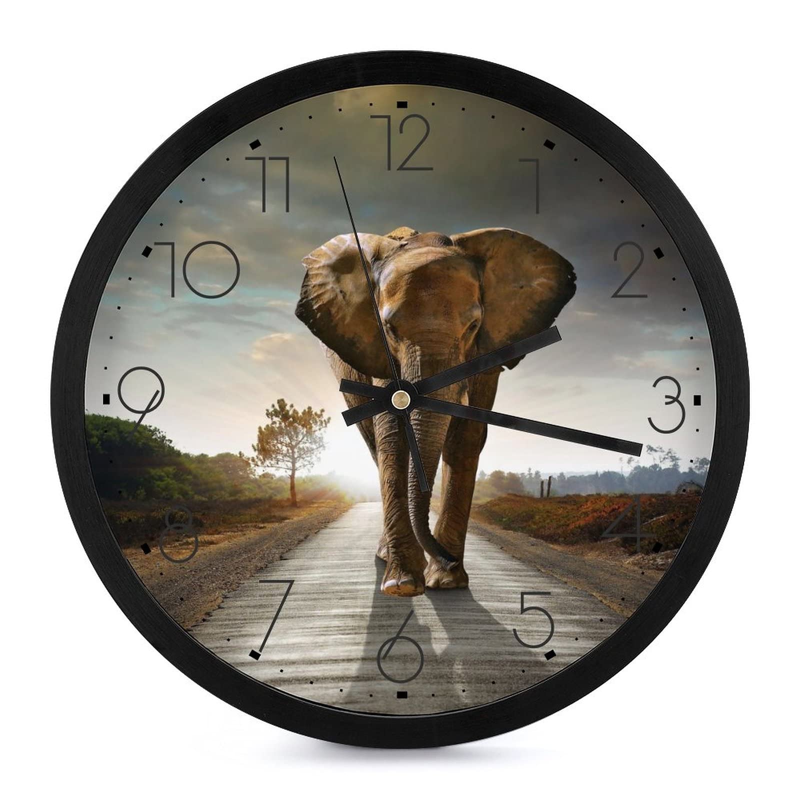 Pendule murale silencieuse éléphant moderne pour stopper le tic-tac dans la chambre