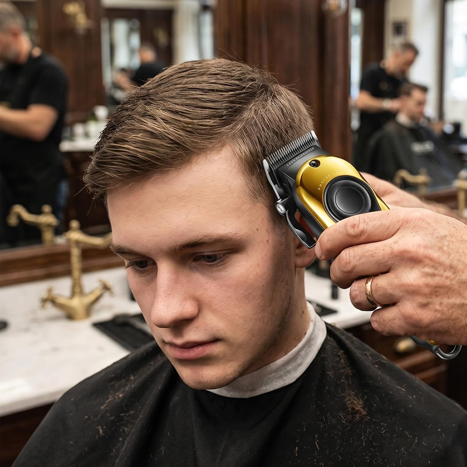 VGR 170 Professional Hair Clippers for Men, Cordless Hair Clipper with Titanium Blades, LED Battery Display, Complete Haircut Kit for Barber, Home & Travel